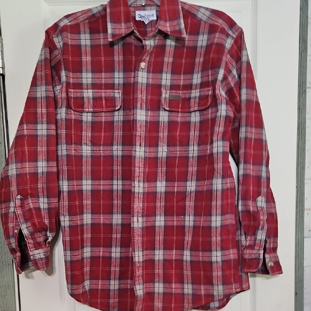 Carhartt Red and White Plaid Men's Shirt